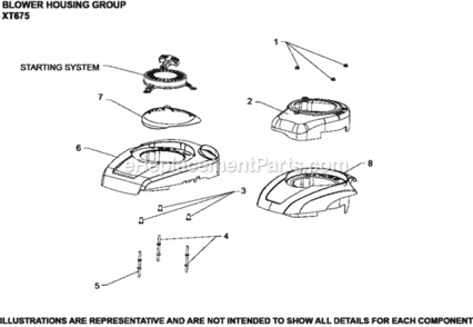 Blower_Housing_Group_Xt675-3076_Xt675 Diagram and Parts List for  Kohler Engine