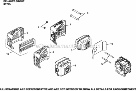 Exhaust_Group_Xt775-2036_Xt775 Diagram and Parts List for  Kohler Engine