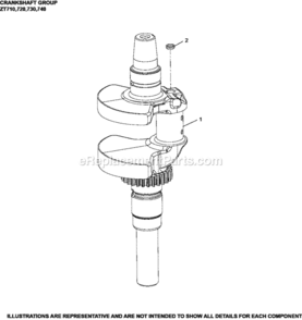 Crankshaft_Group_1-32-13_Zt Diagram and Parts List for  Kohler Engine