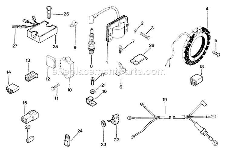 Page P Diagram and Parts List for  Kohler Engine