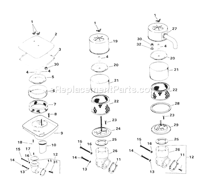 Page A Diagram and Parts List for  Kohler Engine