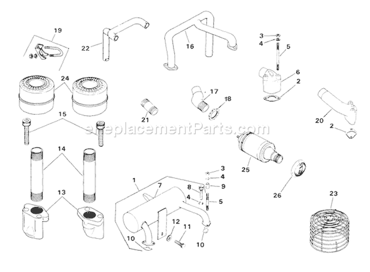 Page K Diagram and Parts List for  Kohler Engine
