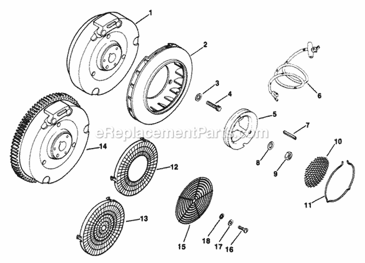Page J Diagram and Parts List for  Kohler Engine