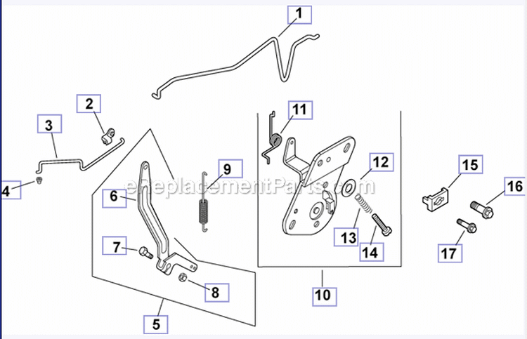 Engine Controls Diagram and Parts List for  Kohler Engine