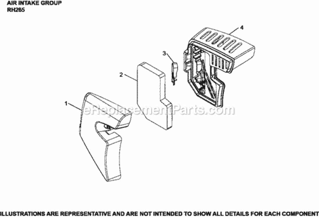 Air_Intake_Group_Rh265-3101_Rh265 Diagram and Parts List for  Kohler Engine