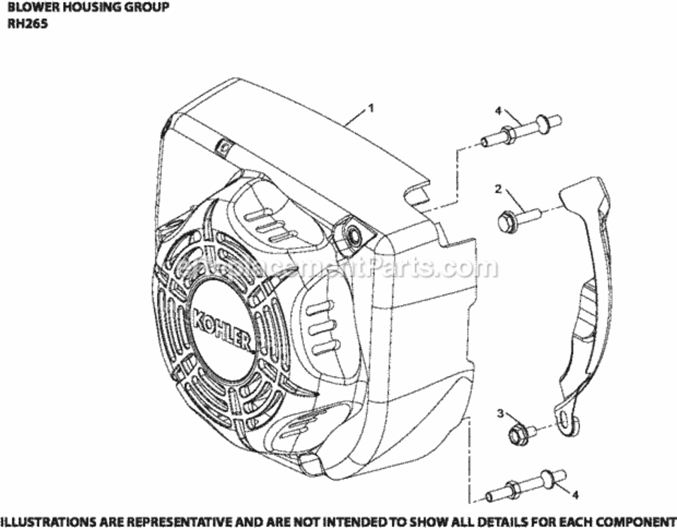 Blower_Housing_Group_Rh265-3101_Rh265 Diagram and Parts List for  Kohler Engine