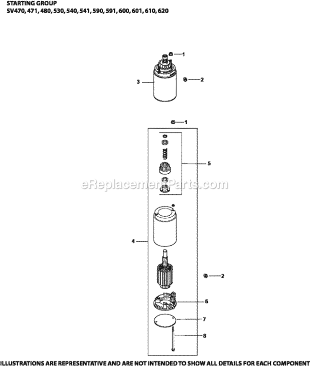 Starting_System_7-20-1_Sv470-620 Diagram and Parts List for  Kohler Engine