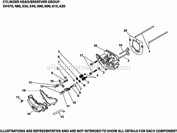 Page E Diagram and Parts List for  Kohler Engine