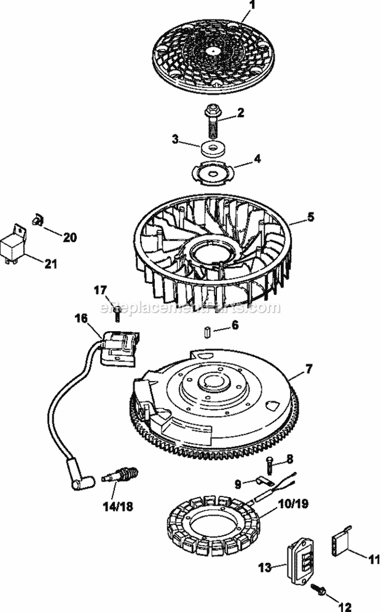 Page I Diagram and Parts List for  Kohler Engine