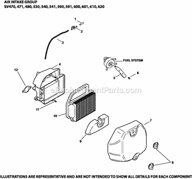 Page A Diagram and Parts List for  Kohler Engine
