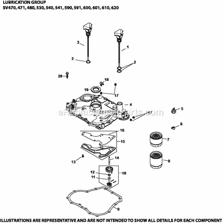 Page J Diagram and Parts List for  Kohler Engine