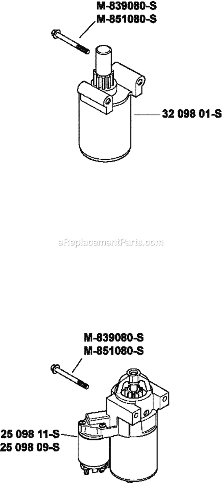 Page K Diagram and Parts List for  Kohler Engine