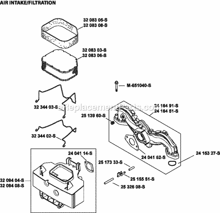 Page A Diagram and Parts List for  Kohler Engine