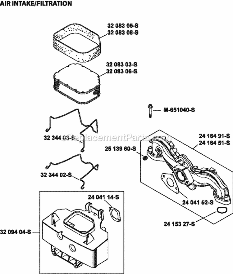 Page B Diagram and Parts List for  Kohler Engine