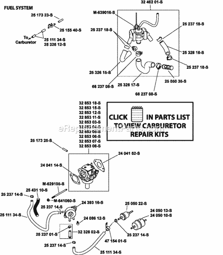 Page G Diagram and Parts List for  Kohler Engine