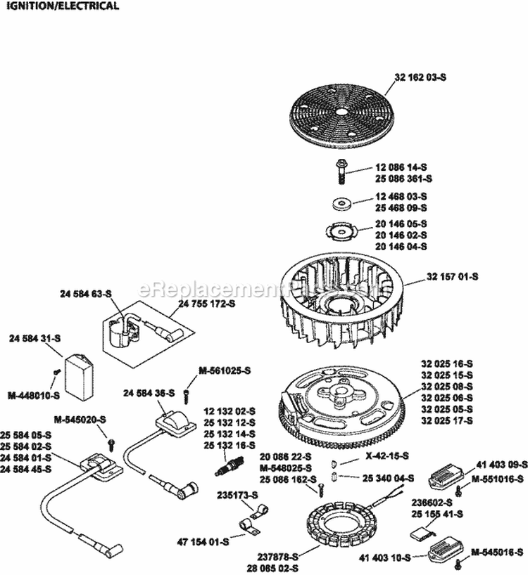 Page I Diagram and Parts List for  Kohler Engine