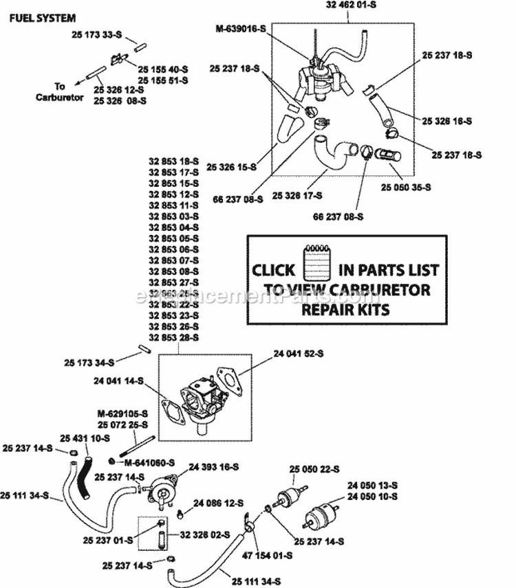 Page G Diagram and Parts List for  Kohler Engine