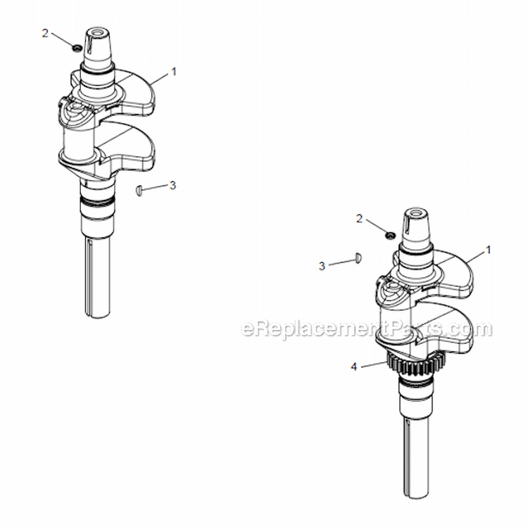 Crankshaft Group Diagram and Parts List for  Kohler Engine