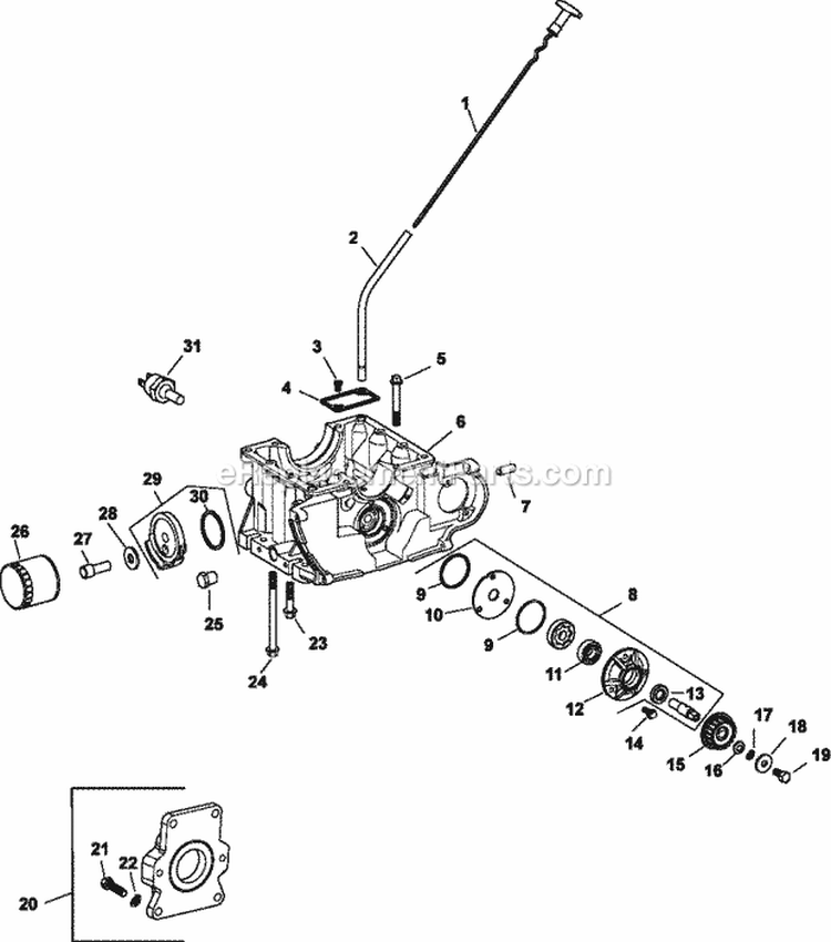 Page L Diagram and Parts List for  Kohler Engine
