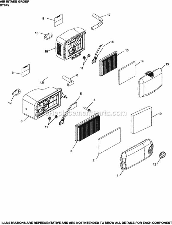 Air_Intake_Group_Xt675-2070_Xt675 Diagram and Parts List for  Kohler Engine
