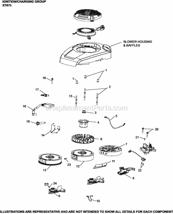 IgnitionCharging_Group_Xt675-2070_Xt675 Diagram and Parts List for  Kohler Engine
