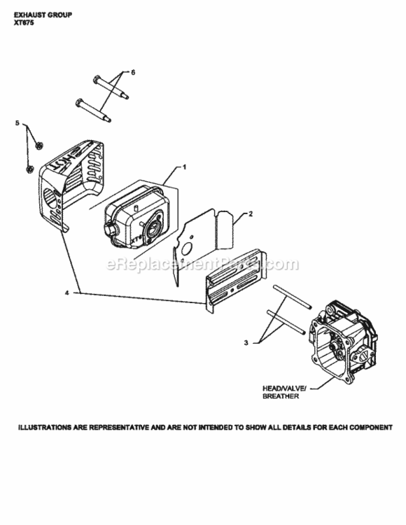 Exhaust_Group_Xt675-2070_Xt675 Diagram and Parts List for  Kohler Engine