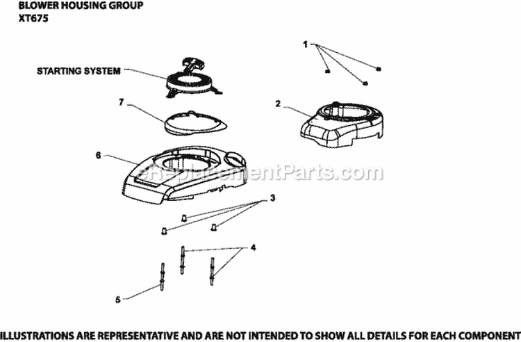 Page B Diagram and Parts List for  Kohler Engine