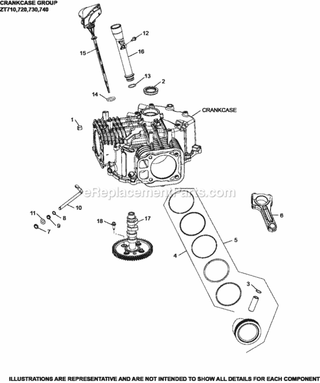 Crankcase_Group_2-32-14_Zt Diagram and Parts List for  Kohler Engine