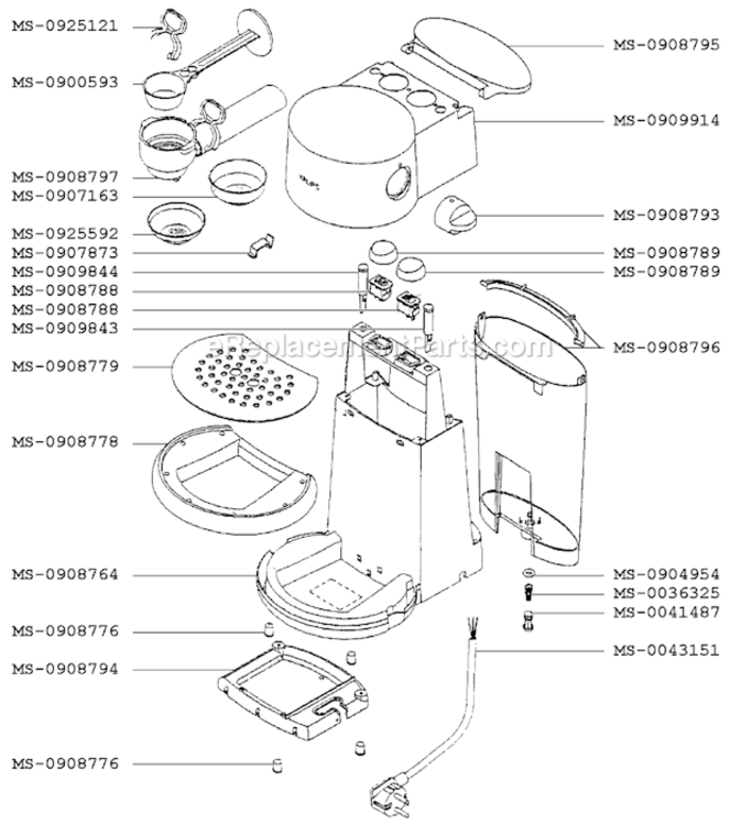 Page A Diagram and Parts List for  Krups Coffee Maker