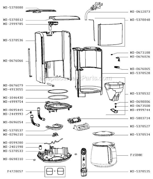 Page A Diagram and Parts List for  Krups Coffee Maker