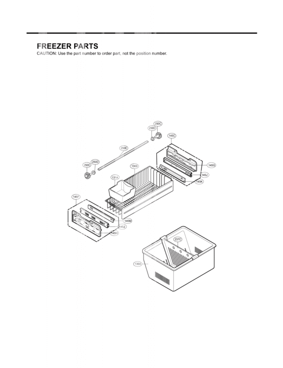 FREEZER PARTS Diagram and Parts List for  LG Refrigerator