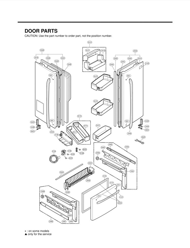 DOOR PARTS Diagram and Parts List for LFX25975SB /01 LG Refrigerator