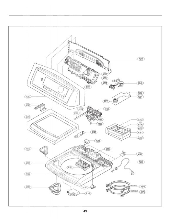 Exploded View Diagram and Parts List for T1335ADF LG Washer