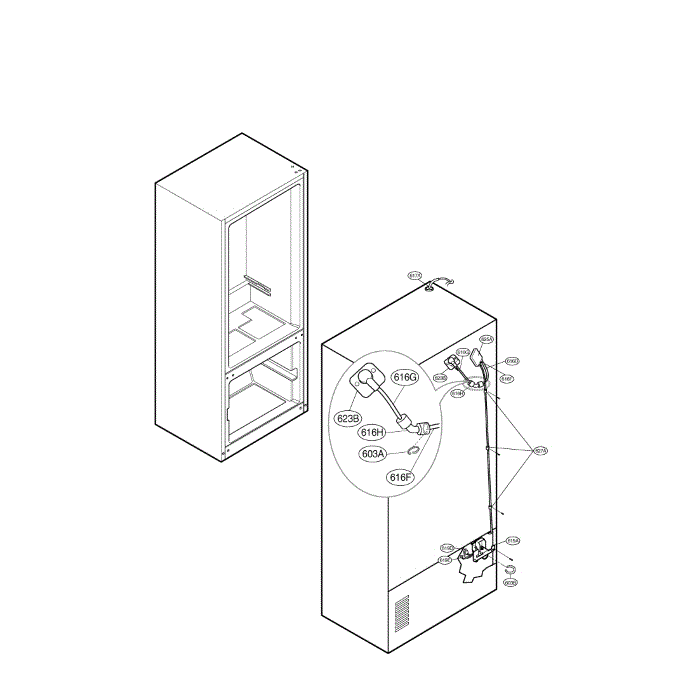Ice Maker Diagram and Parts List for 00 LG Refrigerator