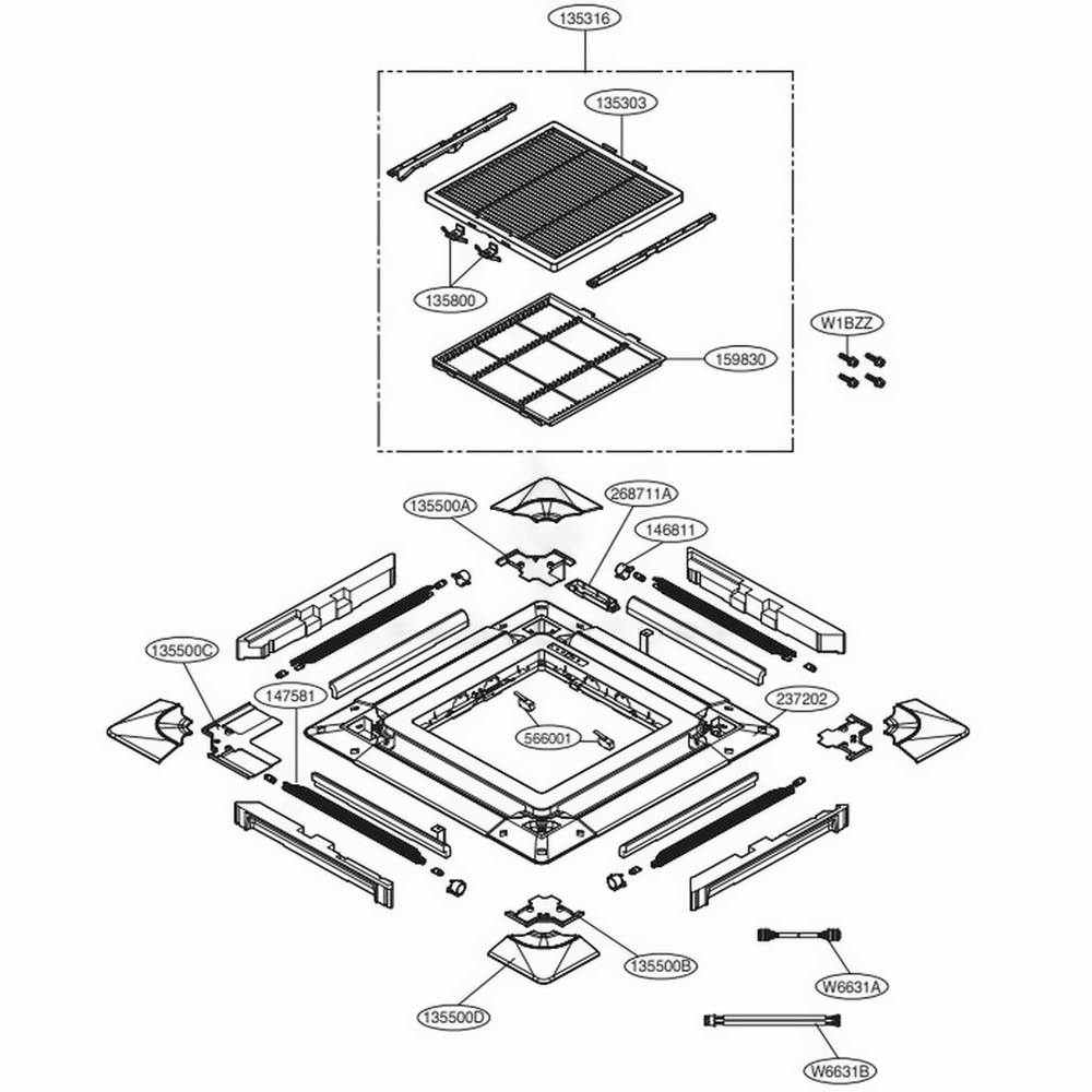 Main Diagram and Parts List for PTUQC ENCXLUS LG Air Conditioner