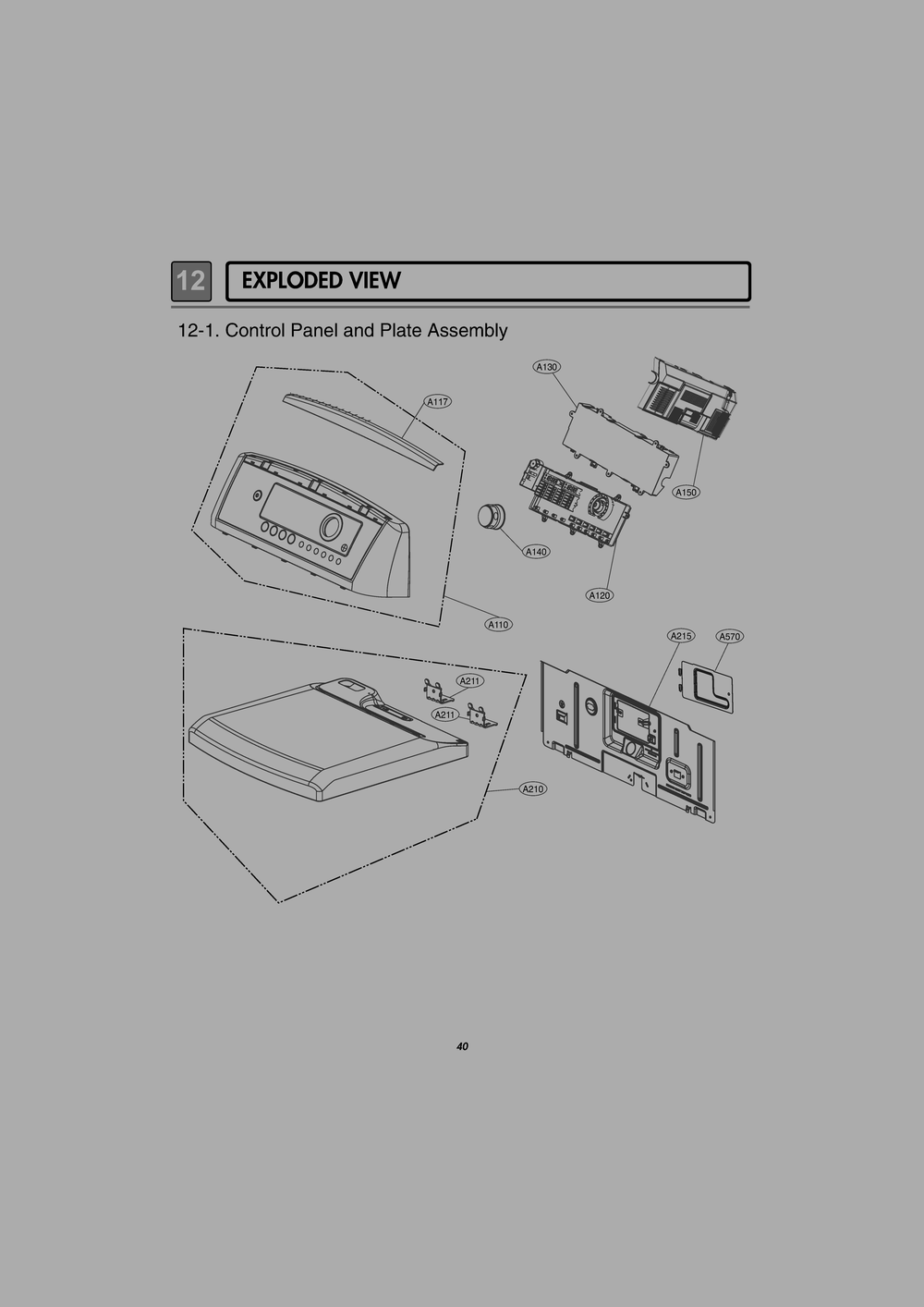 Control Panel And Plate Assembly Diagram and Parts List for ABWEEUS LG Dryer