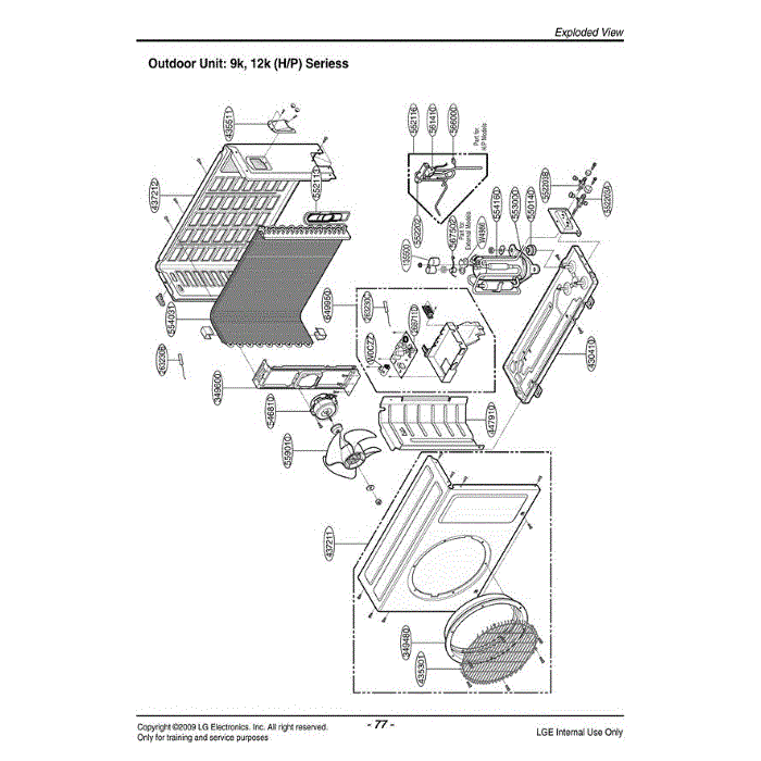 Section Diagram and Parts List for LSU122HE AWHBEUS LG Air Conditioner