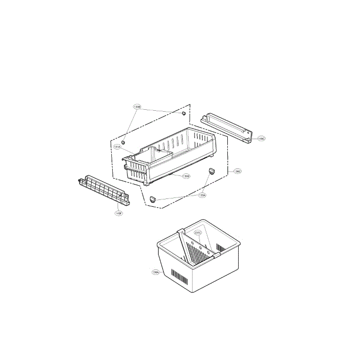 Freezer Diagram and Parts List for 00 LG Refrigerator