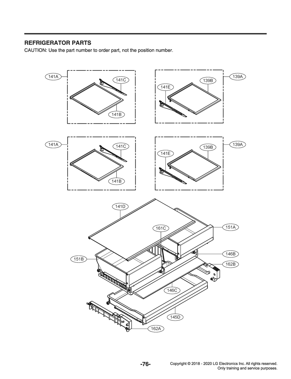 Refrigerator Parts Diagram and Parts List for ASTCNA2 LG Refrigerator