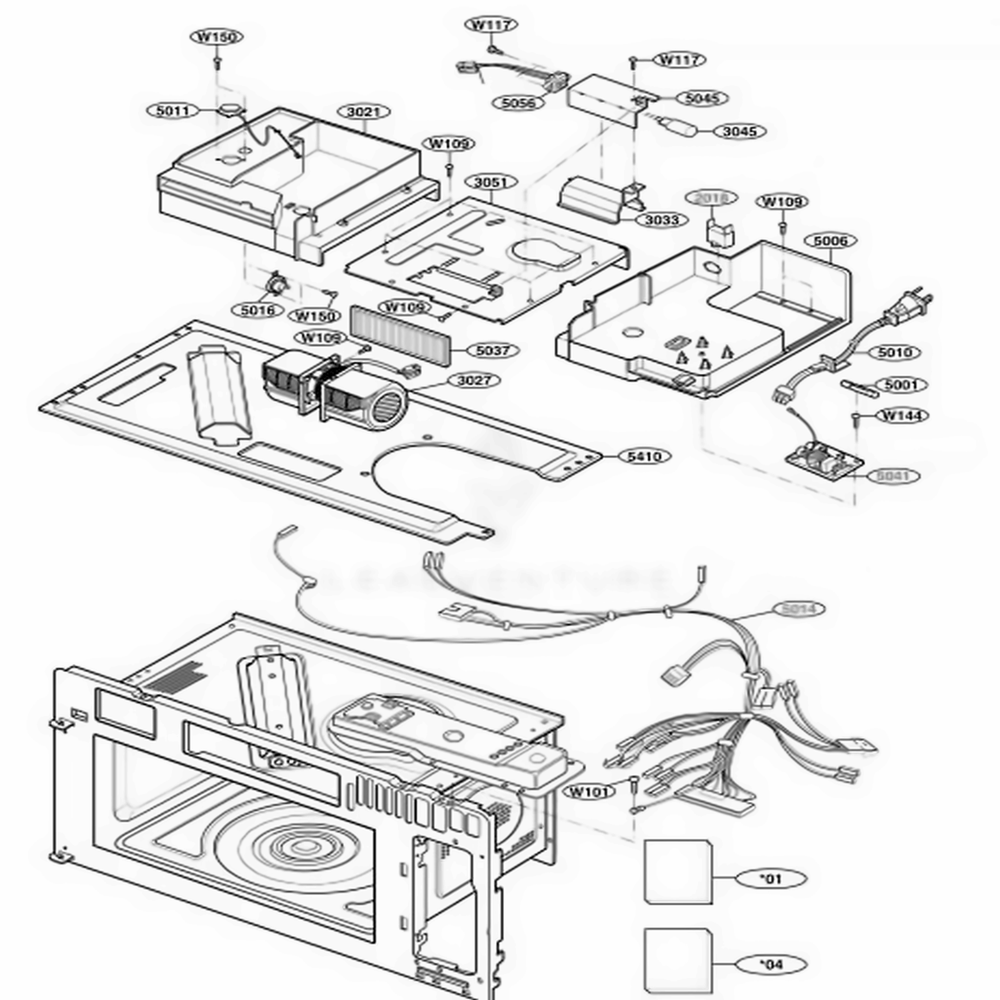 Interior Parts 3 Diagram and Parts List for MMV6178AAQ AB6EMTG LG Wall Oven