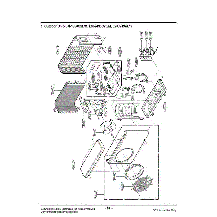 Section Diagram and Parts List for LMU1830C2L AMB6EUS LG Air Conditioner
