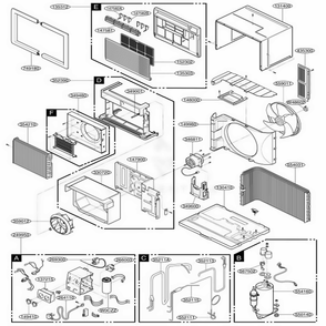 Main Diagram and Parts List for LXA1011AAL AWYBCIL LG Air Conditioner