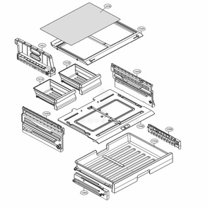 Refrigerator Parts - Pantry Diagram and Parts List for AST1SER LG Refrigerator