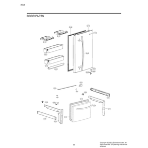 Door Parts Diagram and Parts List for  LG Refrigerator