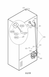 Valve And Water Parts Diagram and Parts List for  Kenmore Refrigerator