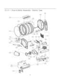 Drum & Motor Assembly Diagram and Parts List for TD-V10031E ABWEGSP LG Dryer