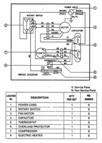 Wiring Diagram Diagram and Parts List for R1403  LG Air Conditioner