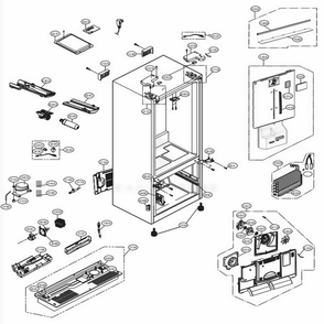 Case Parts Diagram and Parts List for ASBCNA2 LG Refrigerator