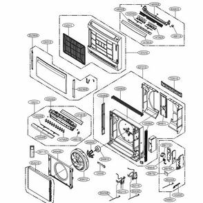 Main Diagram and Parts List for LQN090HV4 ENWBEUS LG Air Conditioner