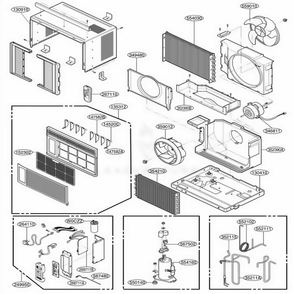 Main Diagram and Parts List for M5404R AWYCUSG LG Air Conditioner